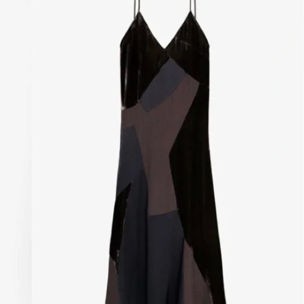 Zara Silk Velvet Midi Dress